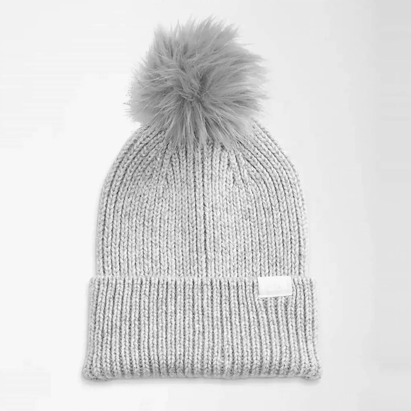 New The North Face Unisex Airspun Pom Beanie Hat TNF Light Grey Heather - Picture 1 of 4